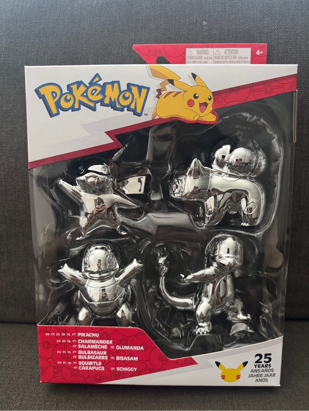 Pokémon 4-Piece Silver Collector Figure Set - Pikachu Starters
